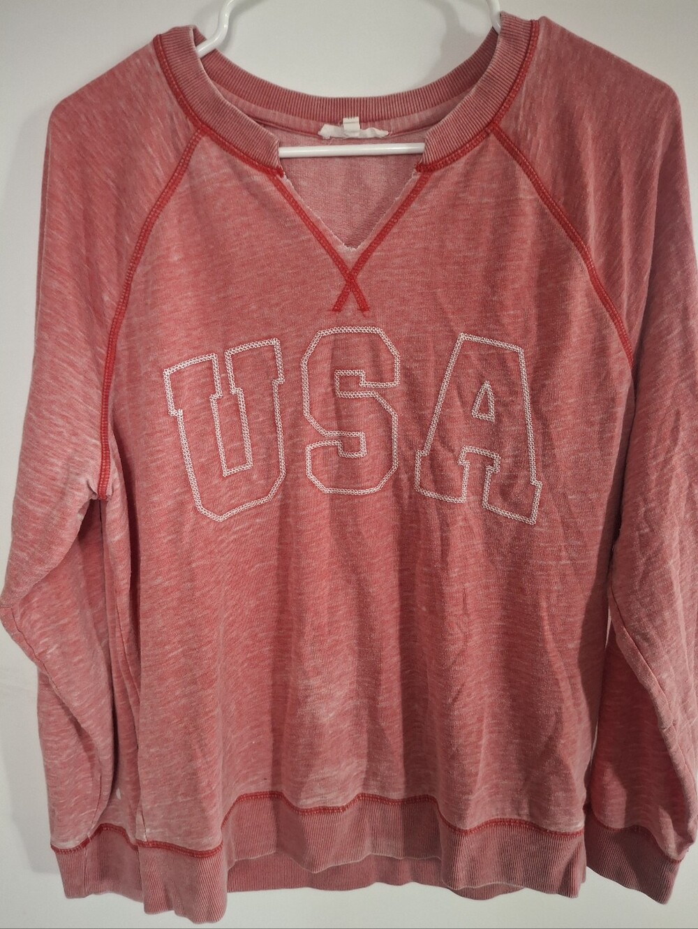 Maurices Pink USA Graphic Pullover Sweatshirt
